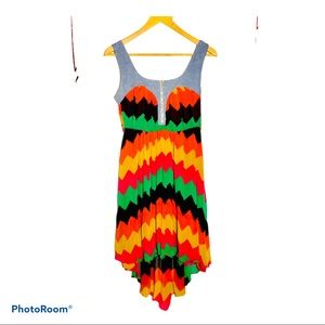 ✨VINTAGE COLOURFUL SLEEVELESS WOMEN DRESS (L)